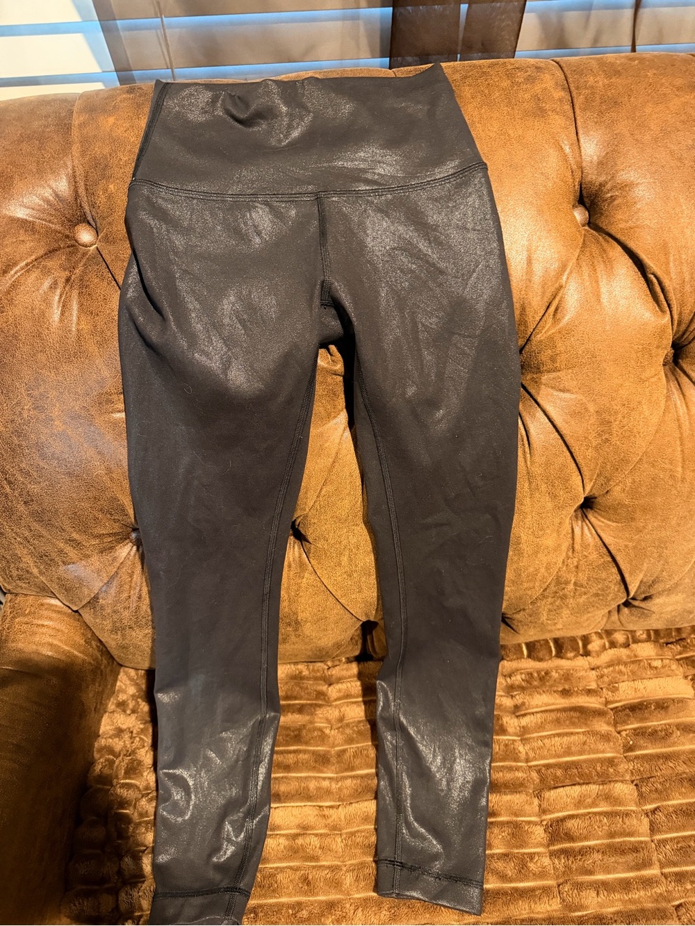 lululemon athletica Black Faux-Leather Leggings